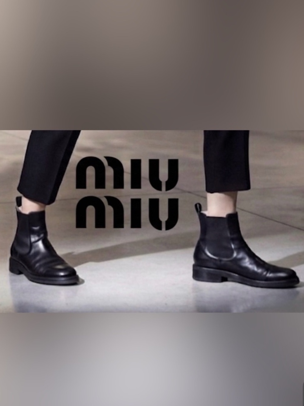 Authentic Miu Miu luxury designer vintage black leather ankle boots sz 9